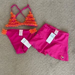 Gymboree pink and orange bikini with matching skirt NwT